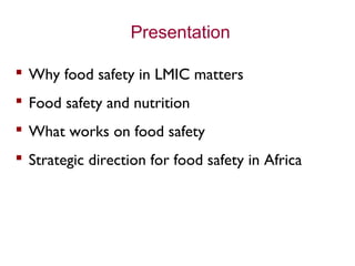 Sustained food safety action for improved nutrition and health of Africans