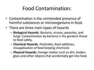 Food Contamination Types FOOD SAFETY AND HYGIENE.pptx