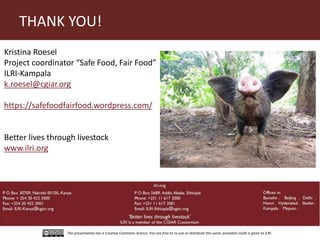 Food safety and informal markets: Animal products in sub-Saharan Africa