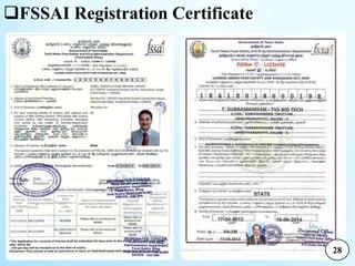 FSSAI Registration Certificate
28
 