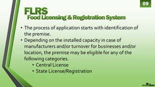 09
©2015
akshayanand
• The process of application starts with identification of
the premise.
• Depending on the installed capacity in case of
manufacturers and/or turnover for businesses and/or
location, the premise may be eligible for any of the
following categories.
• Central License
• State License/Registration
 