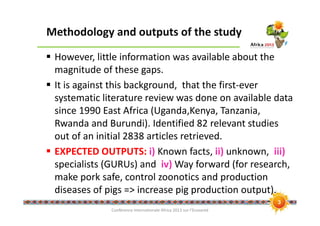 Food safety and zoonotic hazards in pig value chains in East Africa