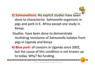 Food safety and zoonotic hazards in pig value chains in East Africa