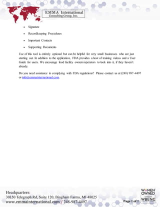 Fda's Plan.pdf FDA’s Food Safety Plan Builder | DOCX