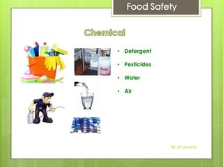 • Detergent
• Pesticides
• Water
• Air
By JP Lawand
 