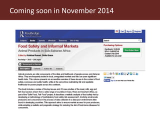 Milk, meat and fish—More than just food: Current research on food safety in sub-Saharan Africa