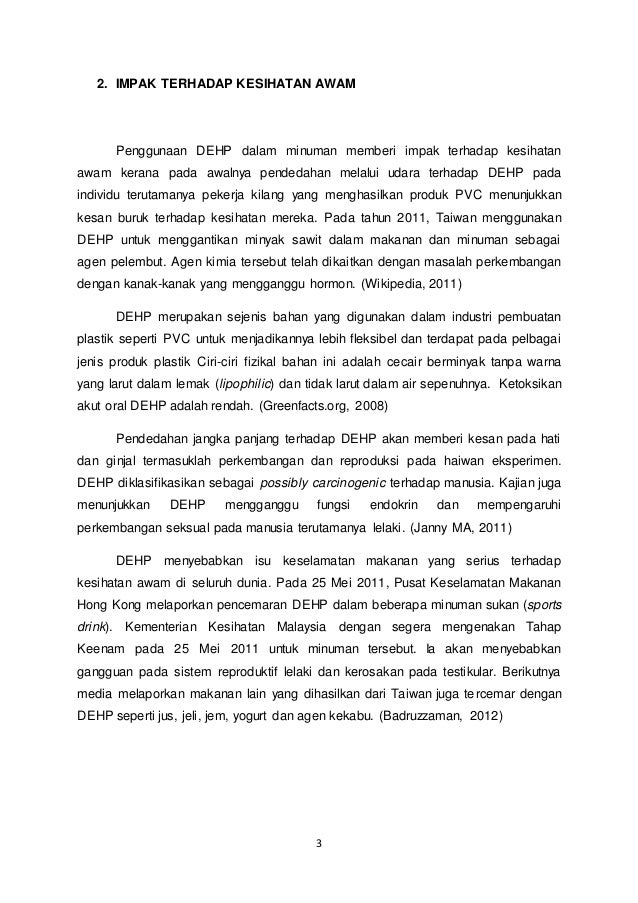 Global Food Safety Issue Diethylhexyl Phthalate Dehp
