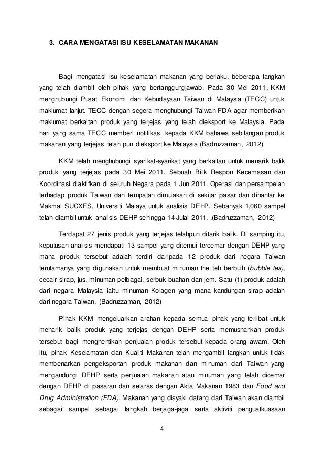 Global Food Safety Issue Diethylhexyl Phthalate Dehp