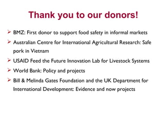 Food safety in low- and middle-income countries: What works, what doesn't and why