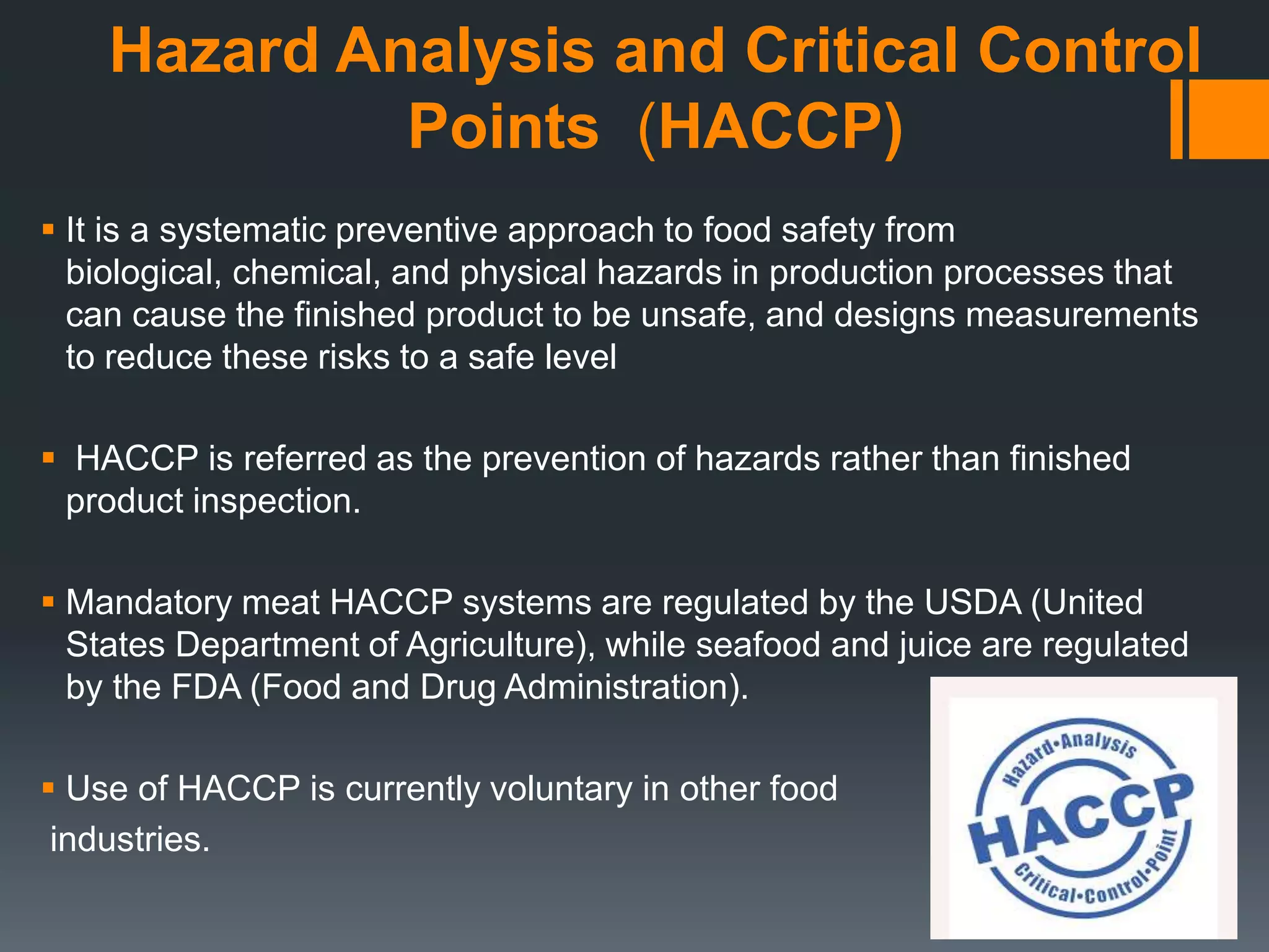Haccp Risks Food Safety Legislation | PPTX