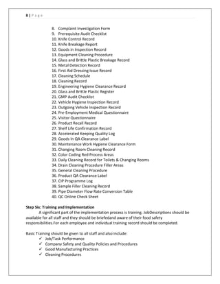 Witness Program Fast Food Example Food safety management system Fast food restaurent | DOCX