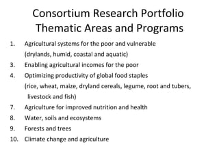 Introducing the new CGIAR structure and relations