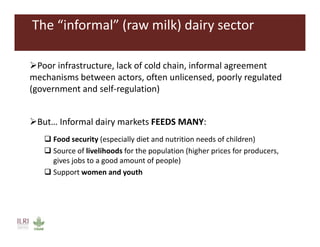 Food safety as a pathway to nutrition: The MoreMilk project