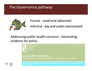 Food safety as a pathway to nutrition: The MoreMilk project