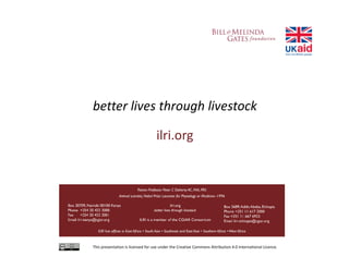 Food safety as a pathway to nutrition: The MoreMilk project