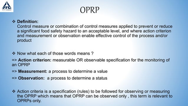 Food safety , OPRP, CCP.pptx | Allergies | Diseases and Conditions