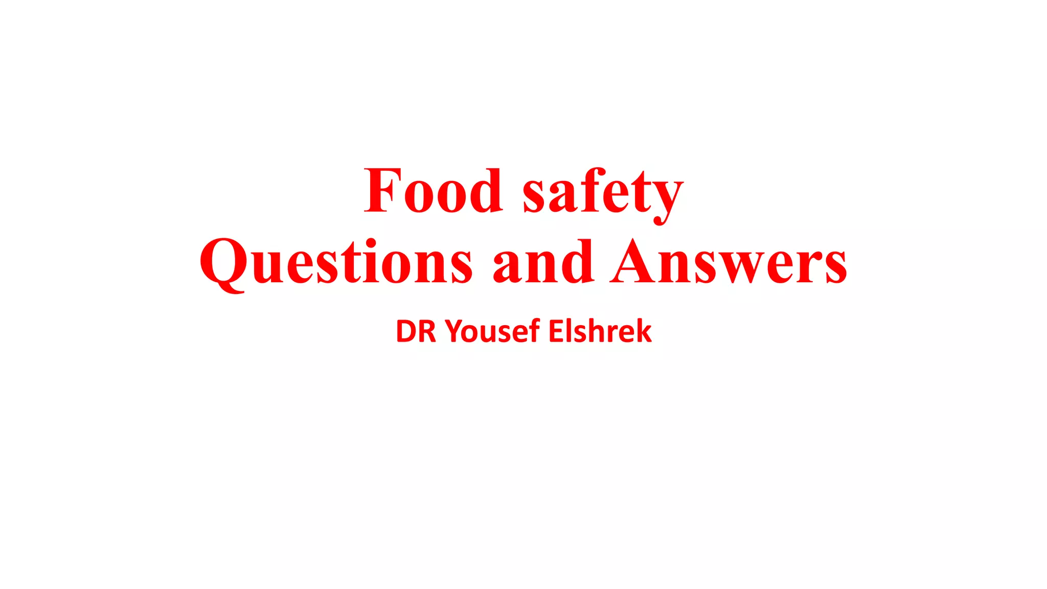 Food safety questions PPT