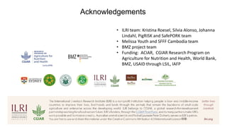 Food safety research and training in informal/wet markets in Southeast Asia