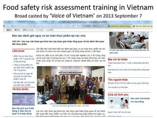 Application of food safety risk assessment in identifying effective control measures during the animal production phase