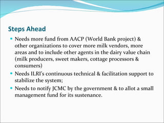 A Joint Initiative for the Improvement of the Quality of Milk Marketed by Milk Vendors in Guwahati city