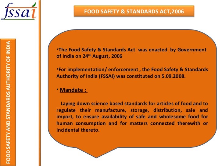 indian food safety and standards act 2006 the food hygiene regulations 2006
