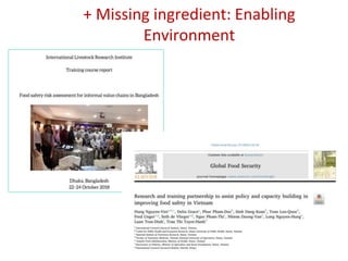 + Missing ingredient: Enabling
Environment
 