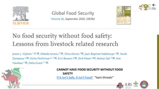 Better food safety solutions in Africa: Understanding the complex social, economic and policy perspectives