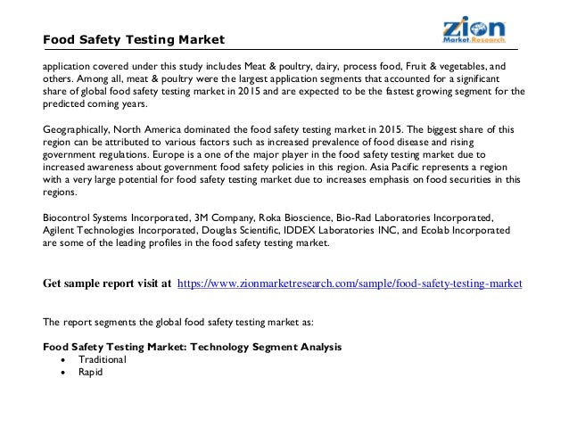 Food Safety Testing Market By Contaminant Food Safety Testing Market By Contaminant