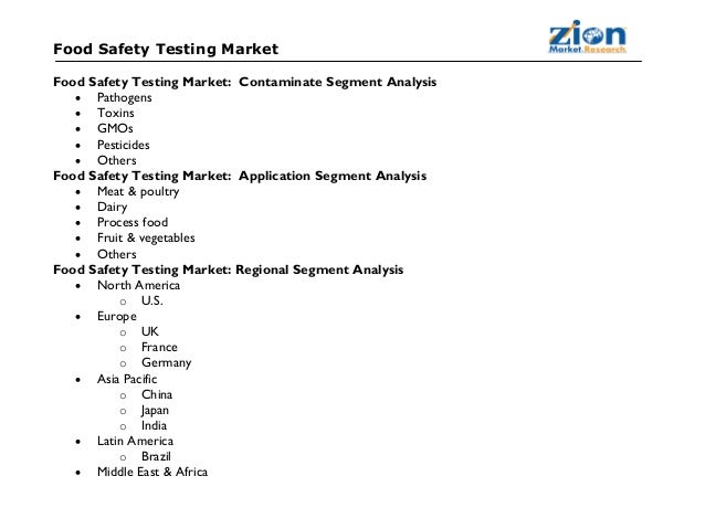 Food Safety Testing Market Report Food Safety Testing Market Report