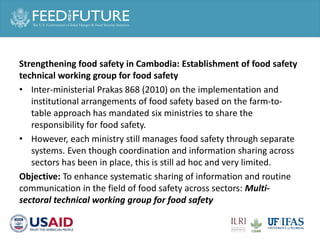 Research and training partnership to assist food safety in Vietnam and Cambodia