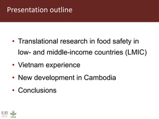 Research and training partnership to assist food safety in Vietnam and Cambodia
