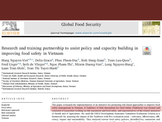 Research and training partnership to assist food safety in Vietnam and Cambodia