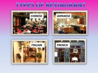 CHINESE JAPANESE
ITALIAN FRENCH