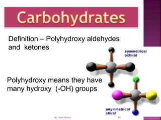 Definition – Polyhydroxy aldehydes
and ketones
Polyhydroxy means they have
many hydroxy (-OH) groups
20By: Swati Bhatia
 