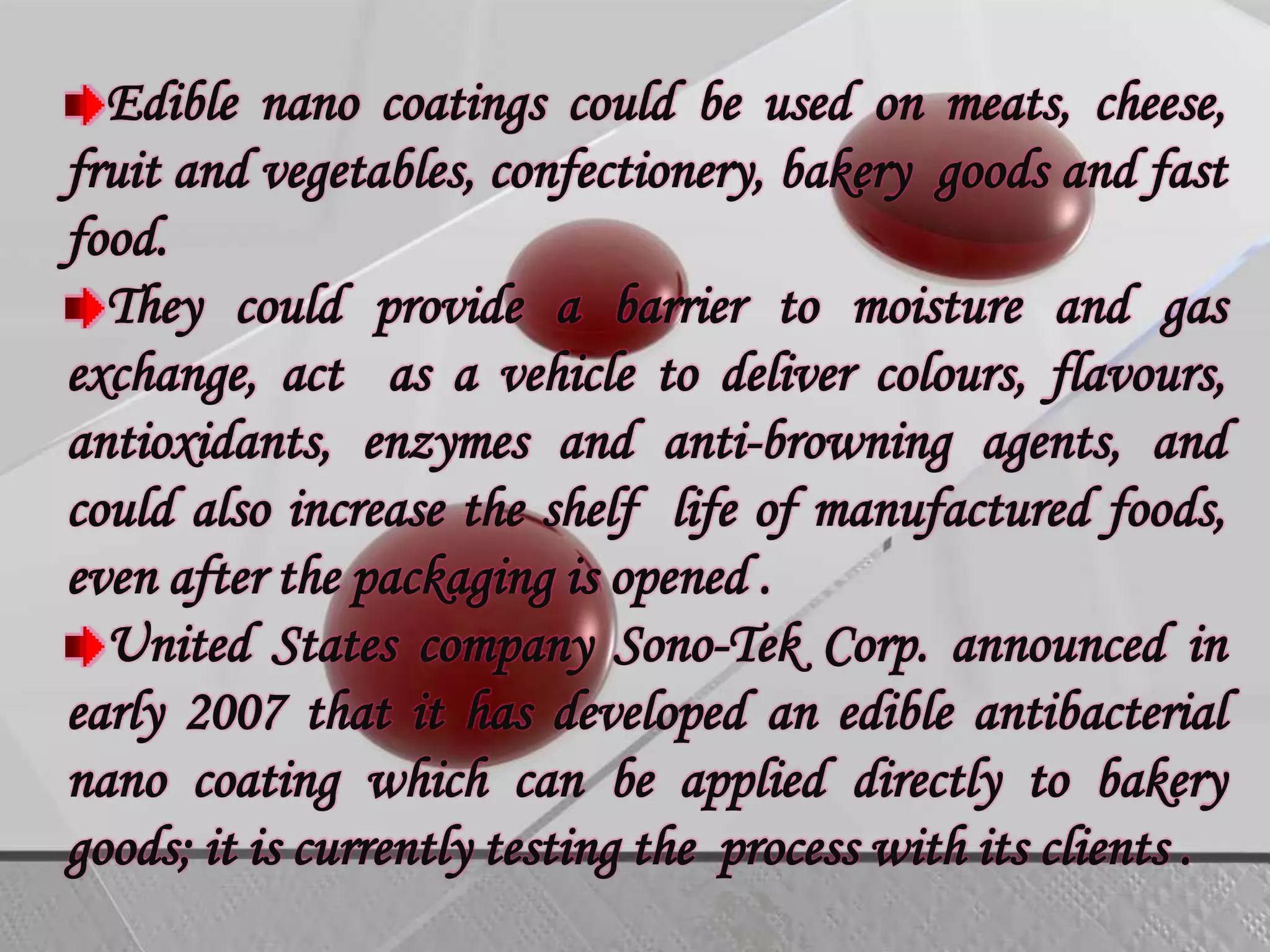 Applications of Nanotechnology in food science | PPTX