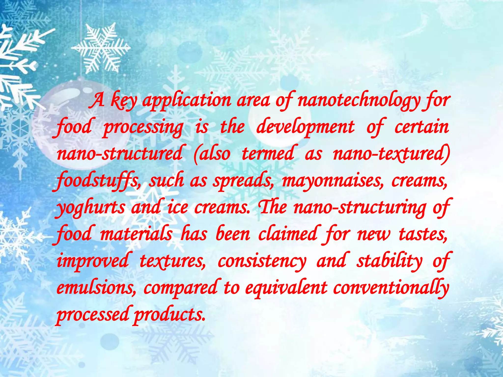 Applications of Nanotechnology in food science | PPTX