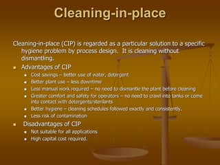 Hygienic Design Risk Cip Food science and technology | PPT