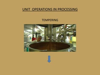 UNIT OPERATIONS IN PROCESSING

          TEMPERING
 