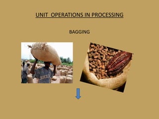 UNIT OPERATIONS IN PROCESSING

           BAGGING
 