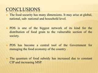 Pds System Food security and public distribution system | PPTX
