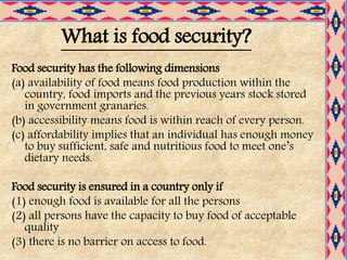 Food Security in India class 9 CBSE