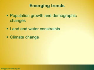 Global Food Security: New Trends and Emerging Agenda