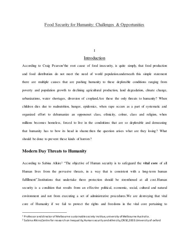 Essay on food security