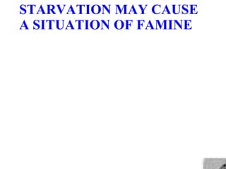 STARVATION MAY CAUSE A SITUATION OF FAMINE   