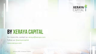 By xeraya capital
For more info, contact us: xeraya@xeraya.com
Follow us: @xerayacapital
www.xeraya.com
January 2023. © Xeraya Capital.
19