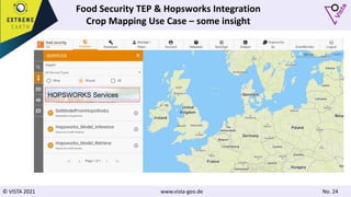 © VISTA 2021 www.vista-geo.de No. 24
Food Security TEP & Hopsworks Integration
Crop Mapping Use Case – some insight
HOPSWORKS Services
 