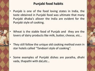 Foods Habits in Different parts of India
