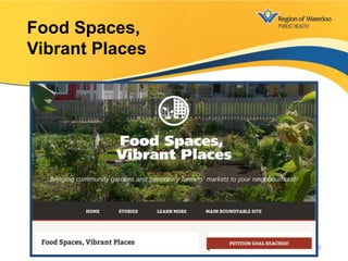 Food Spaces,
Vibrant Places
9
 