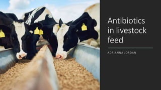 Antibiotics
in livestock
feed
ADRIANNA JORDAN
 