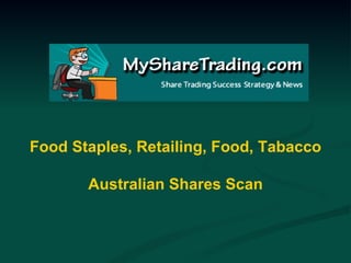 Food Staples, Retailing, Food, Tabacco Australian Shares Scan 
